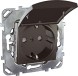 Розетка Schneider Electric Unica Class Top графит с з\к со шторками (винтовой зажим) с крышкой MGU5.037.12TAZD