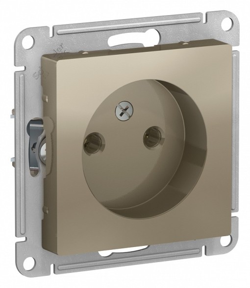 Розетка Schneider Electric Atlasdesign Шампань без заземления, 16А, механизм ATN000541
