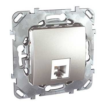 Телефонная розетка 1хRJ11 Schneider Electric Unica Class Top алюминий (4 конт) MGU5.492.30ZD