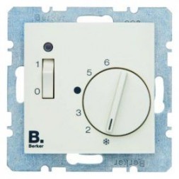 Регулятор температуры помещения Berker B.7 белый, с блеском 24 В с размыкающим контактом, центральной панелью, одноклавишным выключателем и светодиодом 20318982