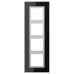 Рамка Jung LS Plus Черное стекло 4 поста LSP984GLSW