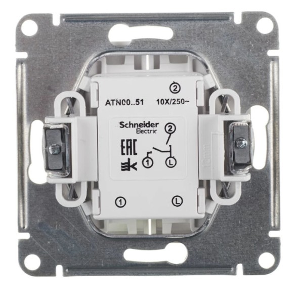 2-клавишный ВЫКЛЮЧАТЕЛЬ, 10АХ, механизм, быстрозажим. клем., ГРИФЕЛЬ Schneider Electric Art Gallery GAL000751S