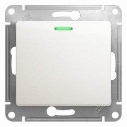 1-клавишный Переключатель с подсветкой, сх.6а,10АХ, механизам, Schneider Electric Glossa Перламутр GSL000663