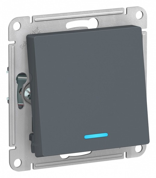 Одноклавишный переключатель Schneider Electric Atlasdesign Грифель с подсветкой, сх.6а, 10АХ, механизм ATN000763