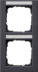 Рамка Gira E2 Антрацит 2-постовая вертикальная 110223