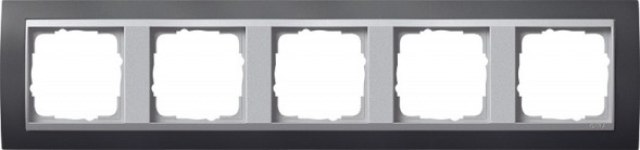 Рамка Gira Event Черный / Алюминий 5 постов 021581