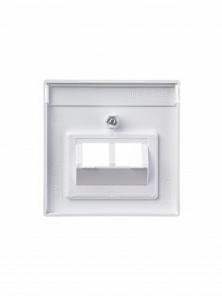 Плата центральная (накладка) ABB Future davos/альпийский белый для 2-постовой телекоммуникационной розетки 0214 0215 0217 0218 с полем для надписи 2CKA001710A1551 1803-02-84-500