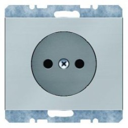 Штепсельная розетка Berker K.5 стальной лак без защитного контакта 6167157004
