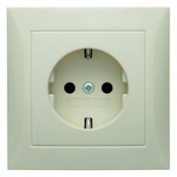 Штепсельная розетка Berker R.1 белый, с блеском SCHUKO с крышкой 47428982