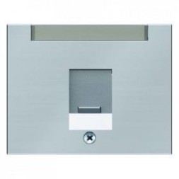 Центральная панель Berker R.1 Berker K.5 стальной лак с заслонкой от пыли и полем для надписи 11707004