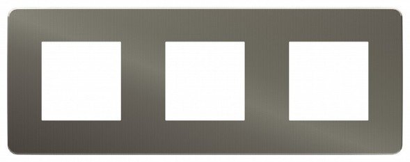 Рамка Schneider Electric Unica Studio Metal Никель / Антрацит 3 поста NU280653