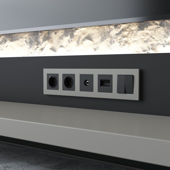 Рамка на 5 постов Slab (дымчатый софт) Werkel W0052917