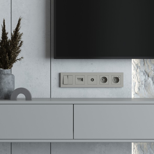 Рамка на 5 постов Slab (дымчатый софт) Werkel W0052917