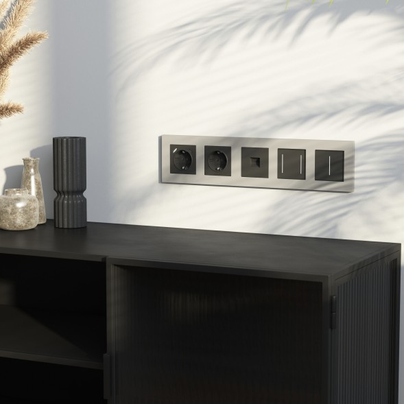 Рамка на 5 постов Slab (дымчатый софт) Werkel W0052917