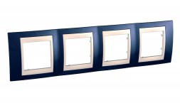 Рамка Schneider Electric Unica Хамелеон индиго / Бежевый 4 поста MGU6.008.542