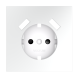 Накладка для розетки с заземлением и защитными шторками, с USB A+A, S70 (белый матовый)