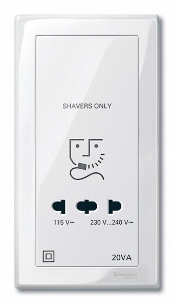 Центральная плата Merten M-серия белый розетки для электробритвы MTN213619