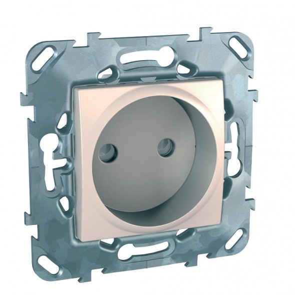 Розетка Schneider Electric Unica бежевый без з\к со шторками (винт. зажим) MGU5.033.25ZD