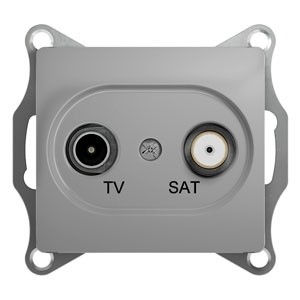 TV-SAT Розетка оконечная 1DB, механизм Schneider Electric Glossa Алюминий GSL000397