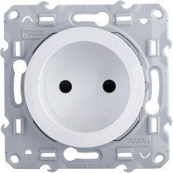 Розетка Schneider Electric Odace белый со шторками S52R033