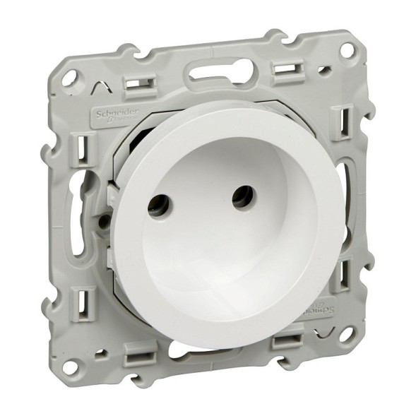 Розетка Schneider Electric Odace белый со шторками S52R033