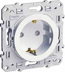 Розетка Schneider Electric Odace белый со шторками S52R033