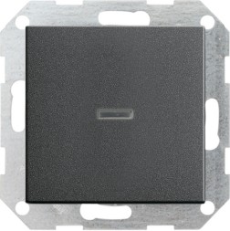 Выключатель Gira Антрацит с самовозвратом 10А/250В с подсветкой в сборе 013628