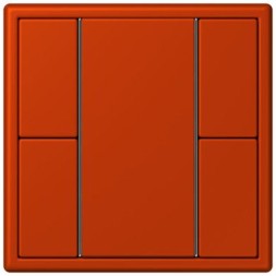 Кнопочный модуль КNX Jung Les Couleurs® Le Corbusier rouge vermillon 59 F 50 с двумя парами кнопок LC502TSA4320A