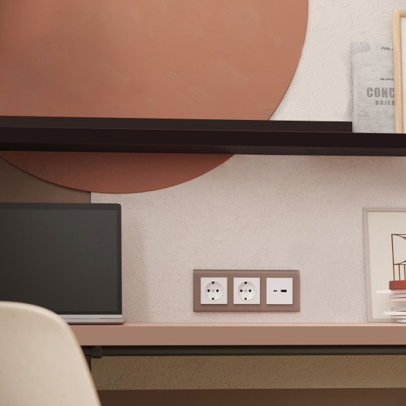 Рамка из стекла на 3 поста Favorit латте Werkel W0031142