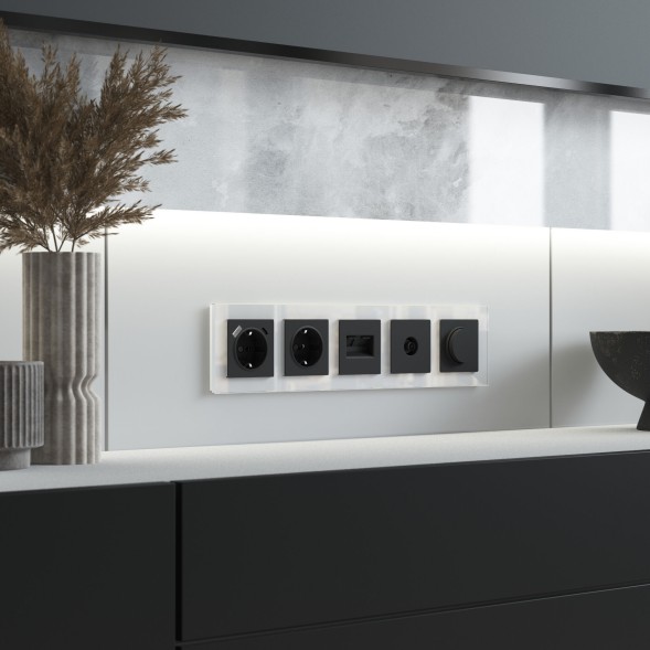 Рамка из стекла на 5 постов Favorit белый Werkel W0051101