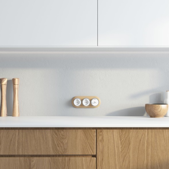 Рамка на 3 поста светлый бук Werkel W0035224