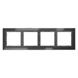 Рамка стеклянная VOLTUM S70 на 4 поста, (графит, стекло)