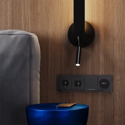 Рамка стеклянная VOLTUM S70 на 4 поста, (графит, стекло)