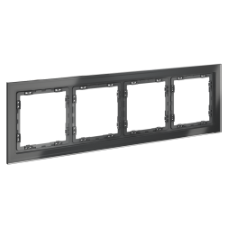 Рамка стеклянная VOLTUM S70 на 4 поста, (графит, стекло)