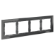 Рамка стеклянная VOLTUM S70 на 4 поста, (графит, стекло)