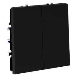 Проходной переключатель встраиваемый VOLTUM S70 двухклавишный 10А, (черный матовый)