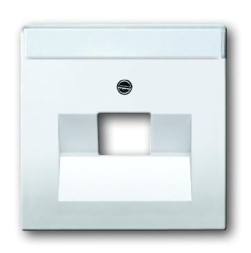 Плата центральная (накладка) ABB Future davos/альпийский белый для 1-постовой телекоммуникационной розетки 0213 0216 с полем для надписи 2CKA001710A1550 1803-84-500