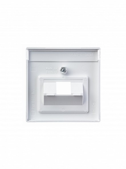 Плата центральная (накладка) ABB Future davos/альпийский белый для 1-постовой телекоммуникационной розетки 0213 0216 с полем для надписи 2CKA001710A1550 1803-84-500
