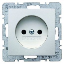 Штепсельная розетка Berker R.1 полярная белизна, с блеском без защитного контакта 6167038989