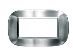 Рамка Bticino Axolute 1 пост, овальной формы Фактурная сталь Alessi. Итальянский стандарт, 4 модуля HB4804AXS