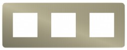 Рамка Schneider Electric Unica Studio Metal Бронза / Белый 3 поста NU280650