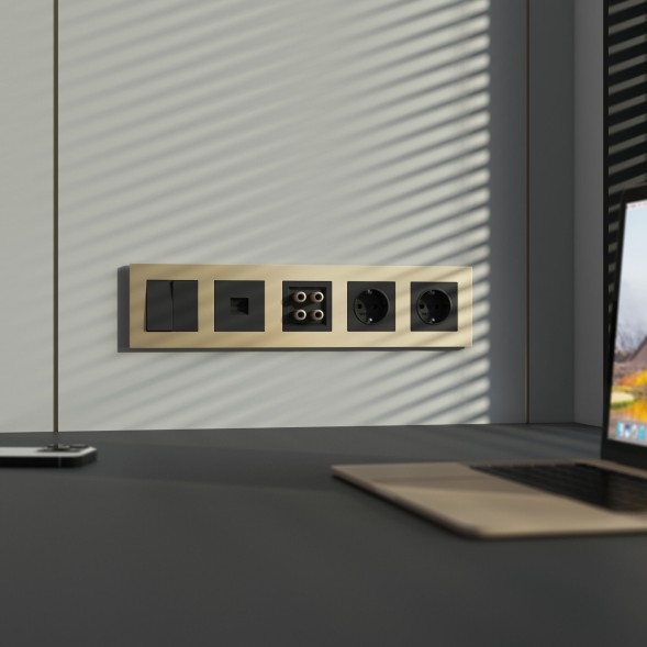 Рамка на 5 постов Slab (шампань софт) Werkel W0052911