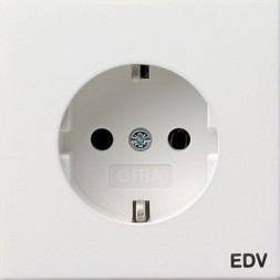 Розетка Gira F100 Белый с заземляющими контактами EDV 0458112