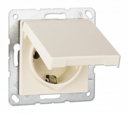 Розетка Jung AS серия бежевая с заземлением с откидной крышкой Jung 16А/250В AS1520KL