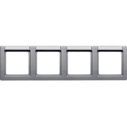 Рамка Berker Q.1 Алюминий с эффектом бархата, с полем для надписей 4 поста 10246014
