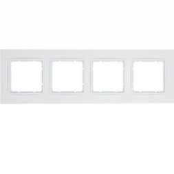 Рамка Berker B.7 Полярная белизна алюминий 4 поста 10146914