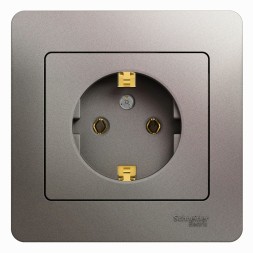 Розетка с заземлением,16А, 250В, в сборе Schneider Electric Glossa Платина GSL001242