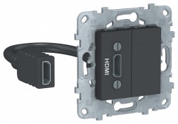 Розетка HDMI Schneider Electric Unica Studio Антрацит NU543054