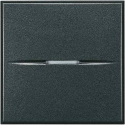 Axolute. Выключатель аксиальный одноклавишный 10А 250В. Винтовые клеммы. 2 модуля. Антрацит Bticino HS4001M2N