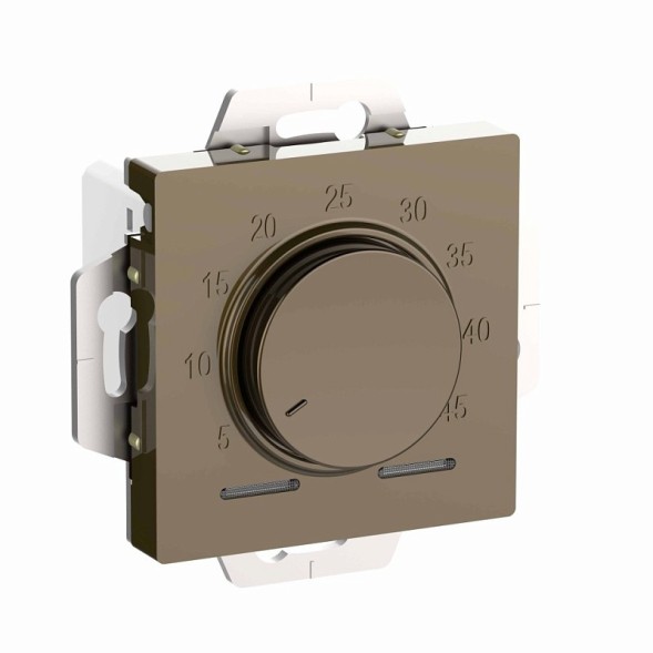 Термостат Schneider Electric Atlasdesign шампань электронный для теплого пола, с датчиком, 10 A ATN000535